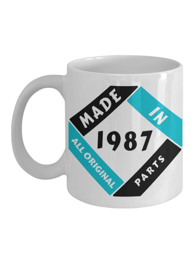 Quote Printed Coffee Mug White/Black/Blue