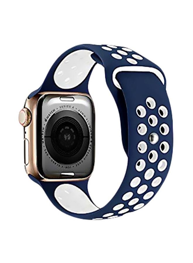 Eworld - Replacement Band For Apple Watch Series 5/4/3 42/44mm Blue/White - Image 1