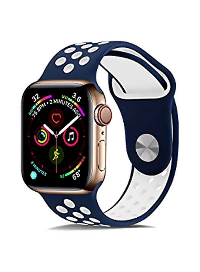 Eworld - Replacement Band For Apple Watch Series 5/4/3 42/44mm Blue/White - Image 1