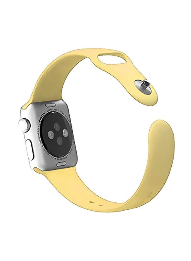 Eworld Replacement Band For Apple Watch Series 5/4/3-38mm, 40mm Bright Yellow - Image 1