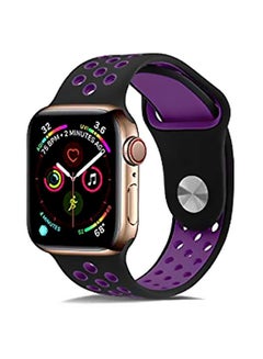 Eworld Replacement Band For Apple Watch Series 5/4/3/, Nike+, Sport, Edition-42mm, 44mm Black/Purple  - Image 2