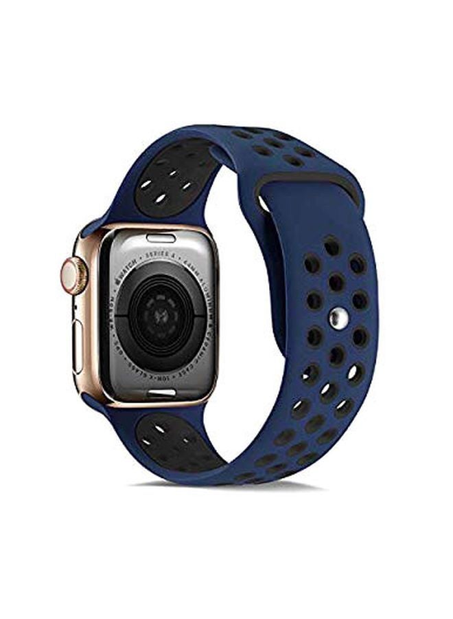 Eworld Replacement Band For Apple Watch Series 5/4/3-42mm, 44mm Blue/Black  - Image 2