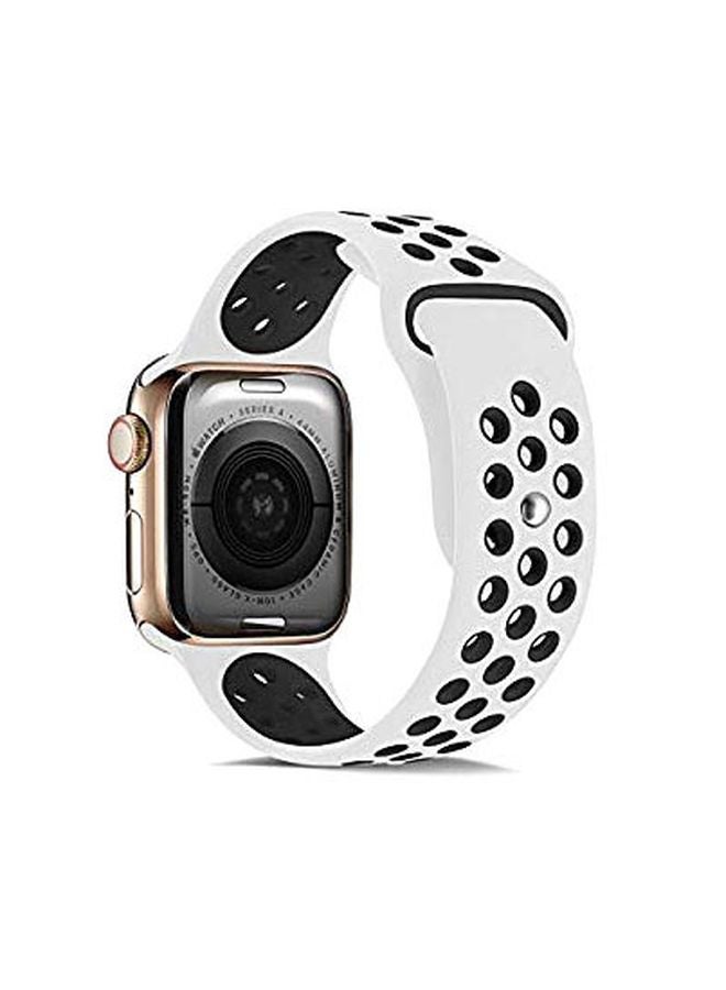 Eworld - Replacement Band For Apple Watch Series 5/4/3/, Nike+, Sport, Edition-38mm, 40mm White/Black - Image 1