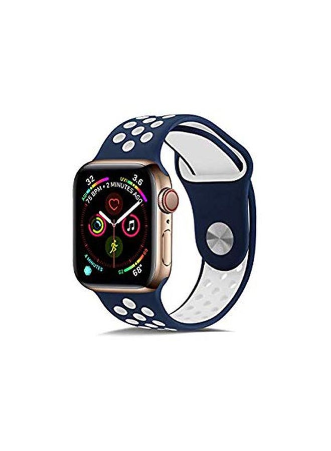 Eworld Replacement Band For Apple Watch Series 5/4/3 38/40mm Blue/White  - Image 2
