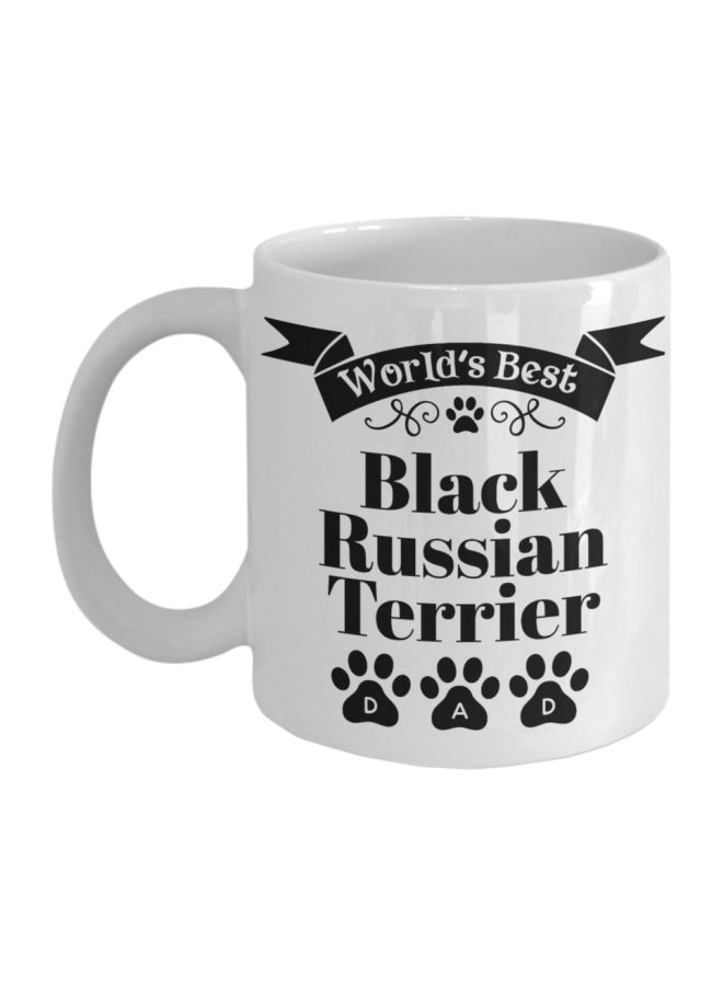 Generic - World's Best Black Russian Terrier Dog Dad Printed Coffee Mug White/Black 8x9.5x8cm - Image 1