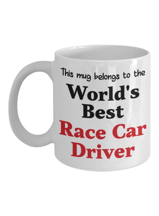 World's Best Race Car Driver Printed Coffee Mug White/Black/Red
