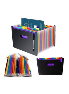 10-Piece File Expander Folder Black