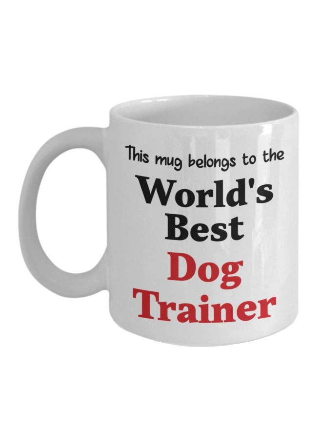 World's Best Dog Trainer Printed Mug White/Black/Red 