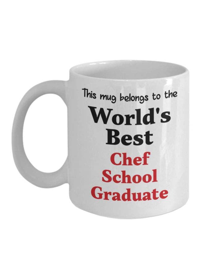 مج بطبعة عبارة "World's Best Chef School Graduate" أبيض/أسود/أحمر
