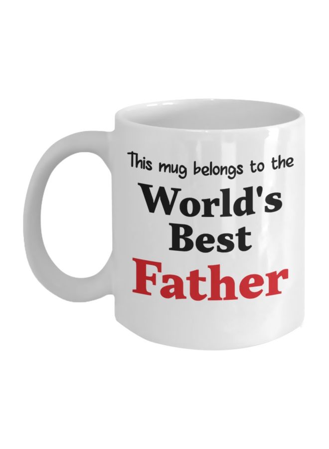 مج مطبوع عليه عبارة "World's Best Father" أبيض/أسود/أحمر 325ملليلتر