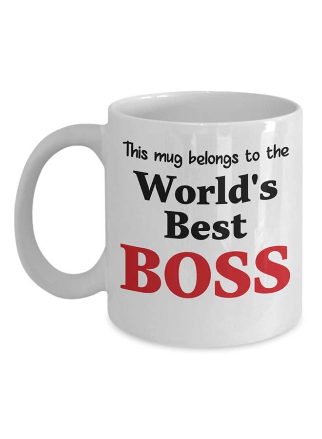 إيتالكو-سي بي مج بطبعة عبارة "World'S Best Boss" أبيض