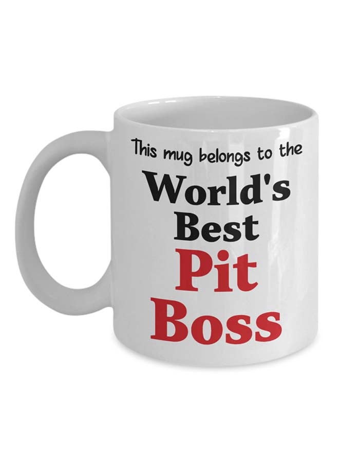 إيتالكو-سي بي مج بطبعة عبارة "World'S Best Pit Boss" أبيض