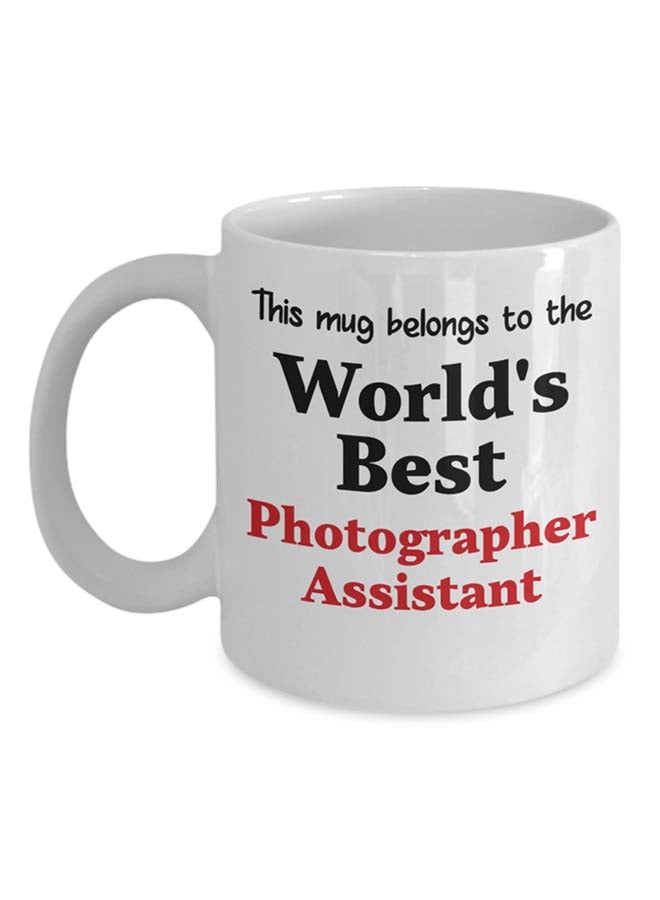 إيتالكو-سي بي مج مطبوع عليه عبارة "World's Best Photographer Assistant" أبيض