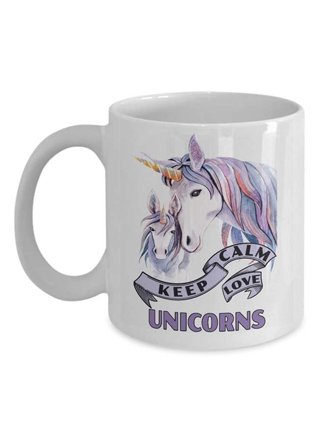 Italco_CP Keep Calm Love Unicorns Mom Mug White