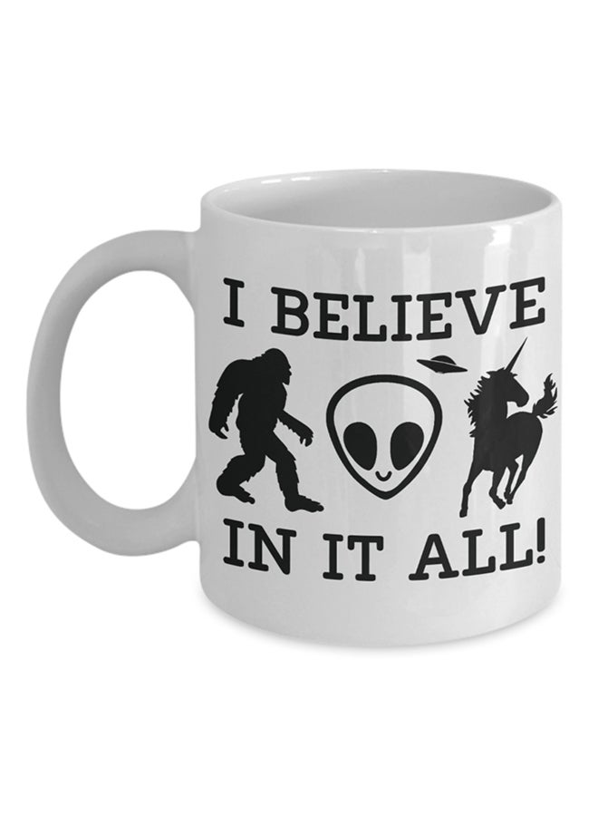 إيتالكو-سي بي قدح بنمط يونيكورن وطبعة عبارة "I Believe In It All" أبيض