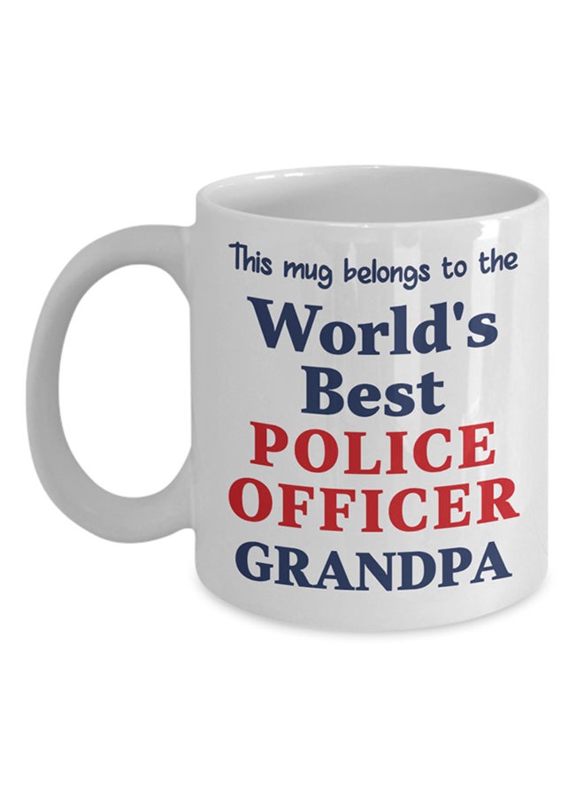 إيتالكو-سي بي مج بعبارة "World's Best Police Officer Grandpa" أبيض