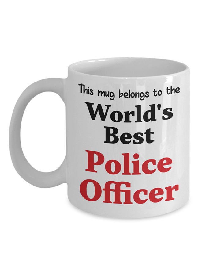 إيتالكو-سي بي مج مطبوع عليه عبارة "World'S Best Police Officer" أبيض