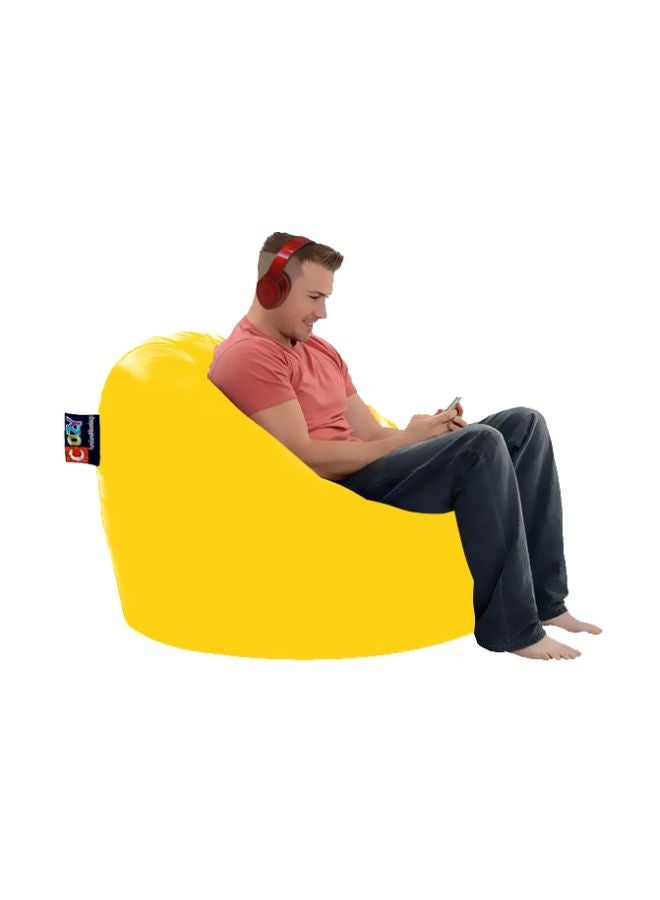 Cozy Leather Bean Bag Yellow - Image 2