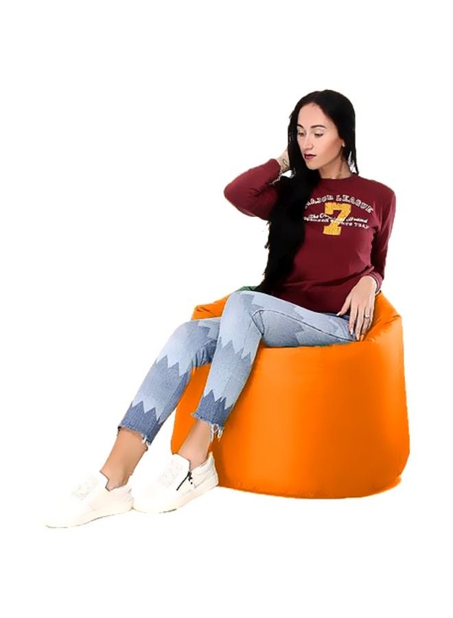 Leather Bean Bag Orange - Image 2