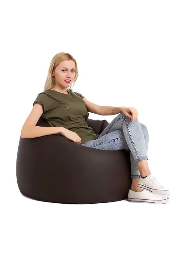 Leather Bean Bag Brown 80x50cm - Image 3