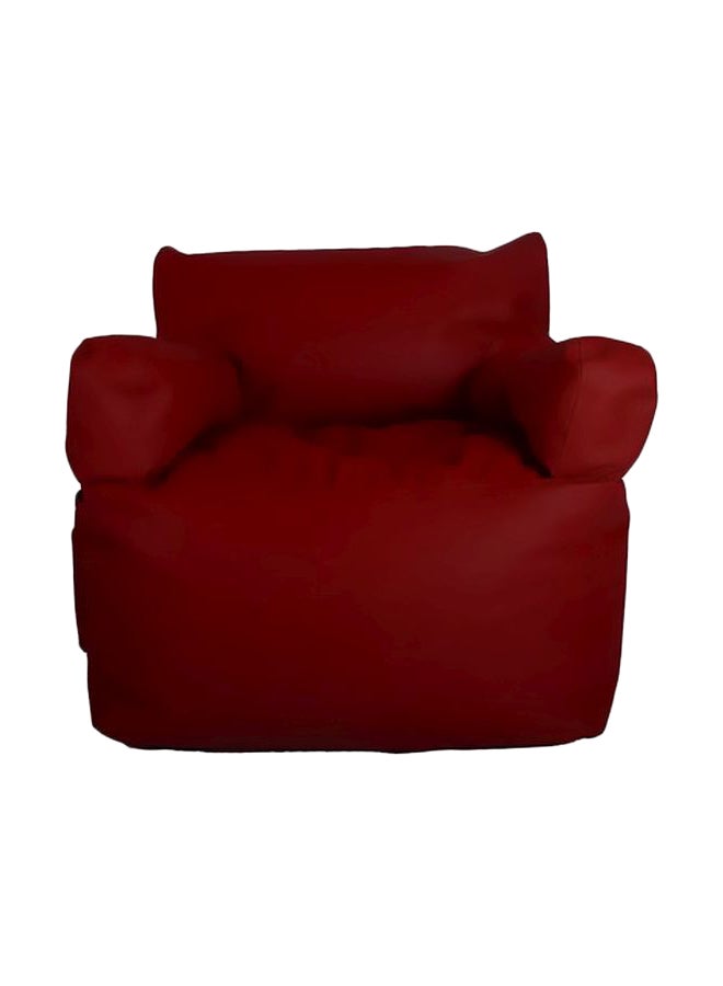 Leather Bean Bag Burgundy