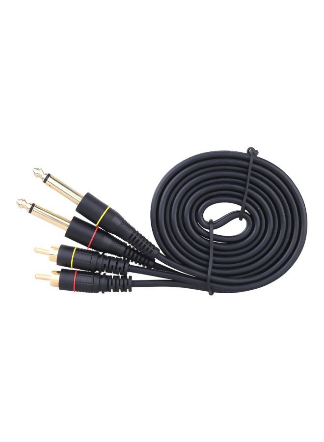 Dual RCA Male Jack Stereo Audio Cable For Mixer AV Amplifier