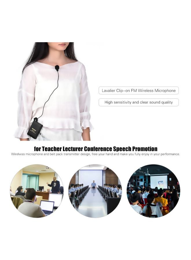 Portable Lavalier Lapel Collar Clip-on FM Wireless Microphone System - Image 2