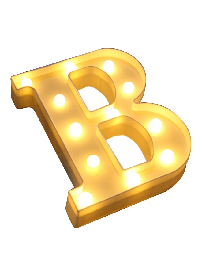 Alphabet B Letter Shape Decorative LED Light Yellow 27 x 5 x 24cm