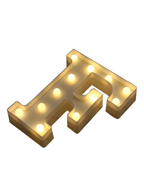 Alphabet F Letter Shape Decorative LED Light Warm White
