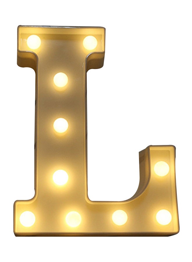 Alphabet L Letter Shape Decorative LED Light Warm White