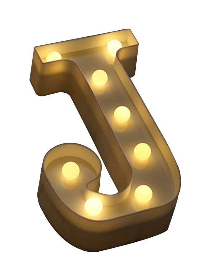 Generic Alphabet J Letter Shape Decorative LED Light Warm White 