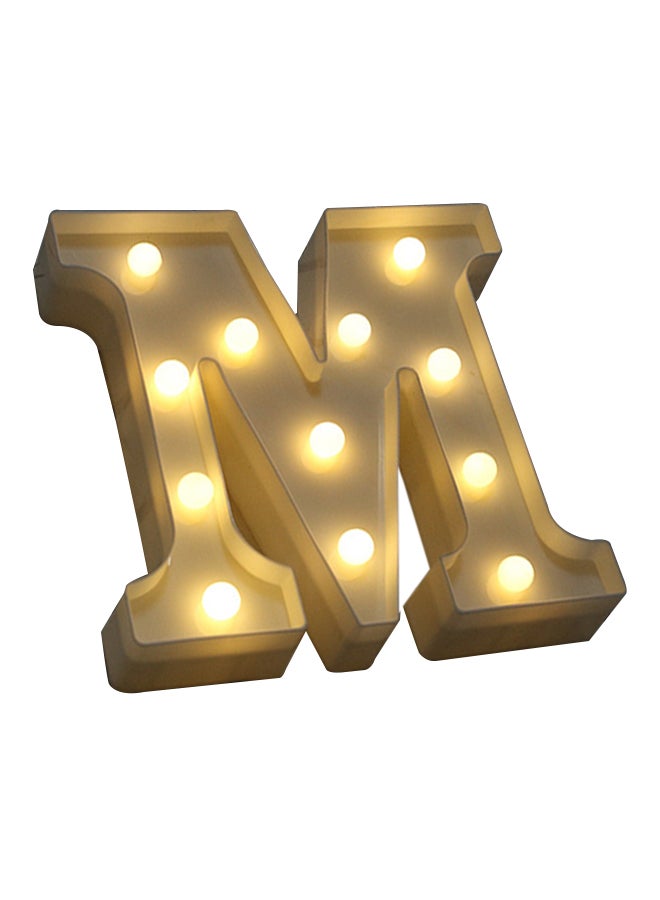 Alphabet M Letter Shape Decorative LED Light Warm White