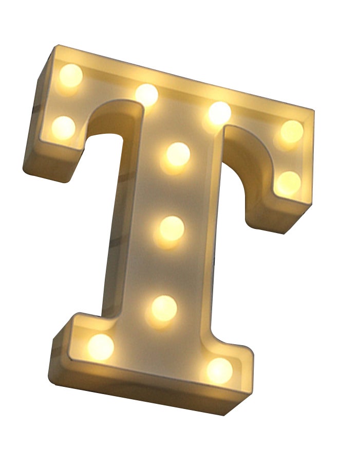 مصباح LED للتزيين بتصميم الحرف الأبجدي T أبيض دافئ