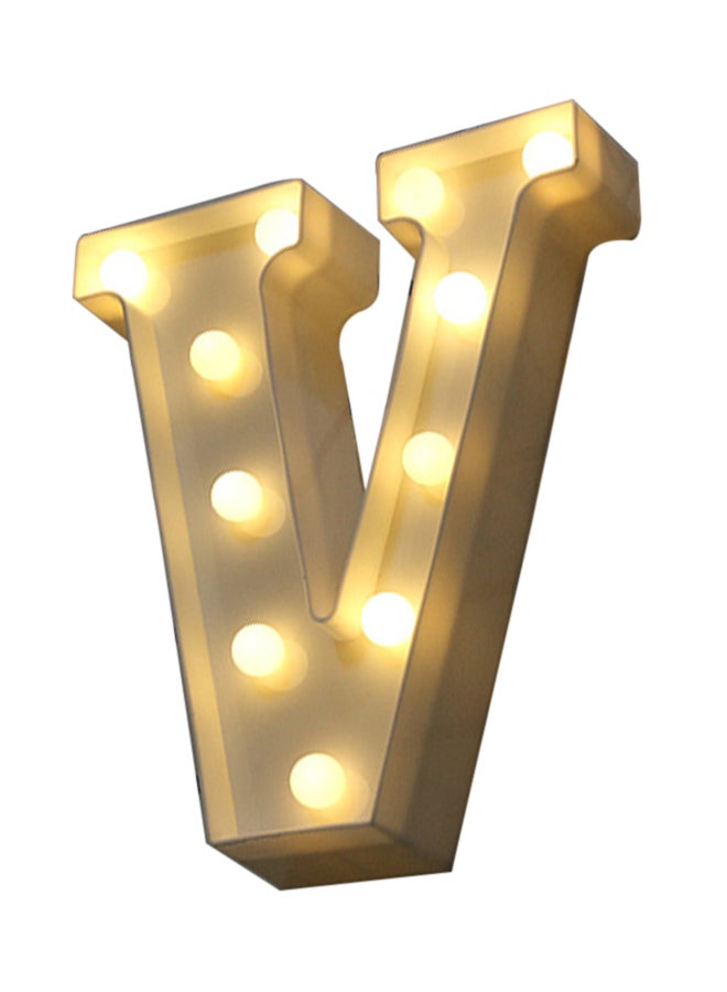 مصباح LED على شكل الحرف الأبجدي V للتزيين أبيض دافئ