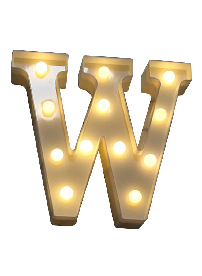 Generic Alphabet W Letter Shape Decorative LED Light Warm White 