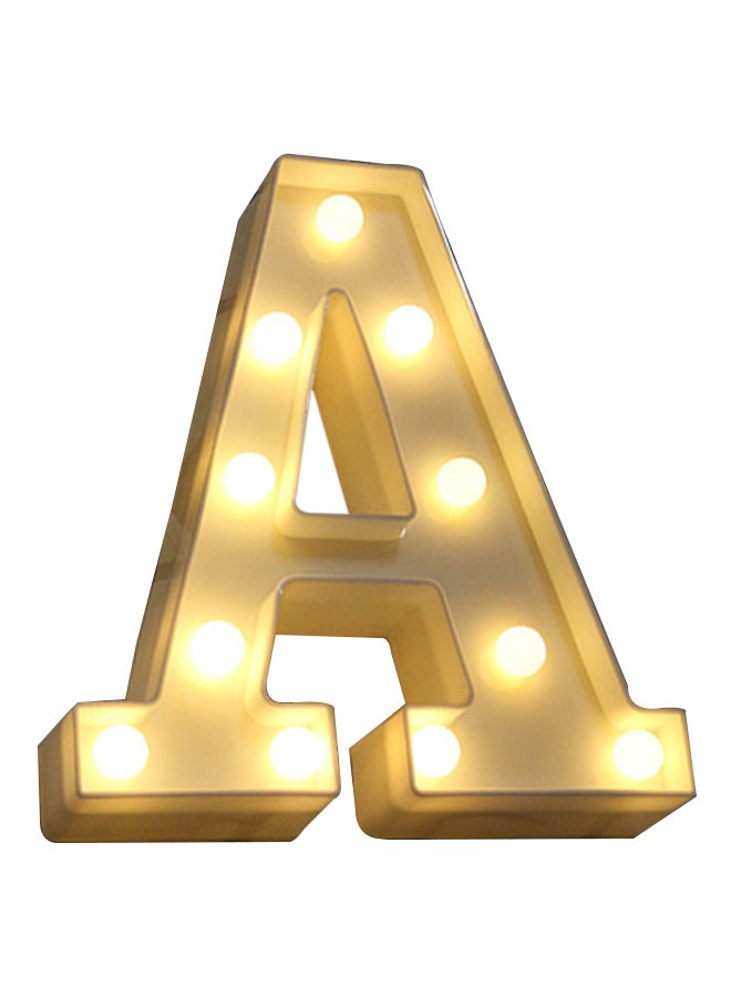 ماركة غير محددة - مصباح بإضاءة LED بتصميم حرف A من الحروف الأبجدية مناسب للزينة أصفر 27 x 5 x 24Ø³Ù†ØªÙŠÙ…ØªØ± - Image 1