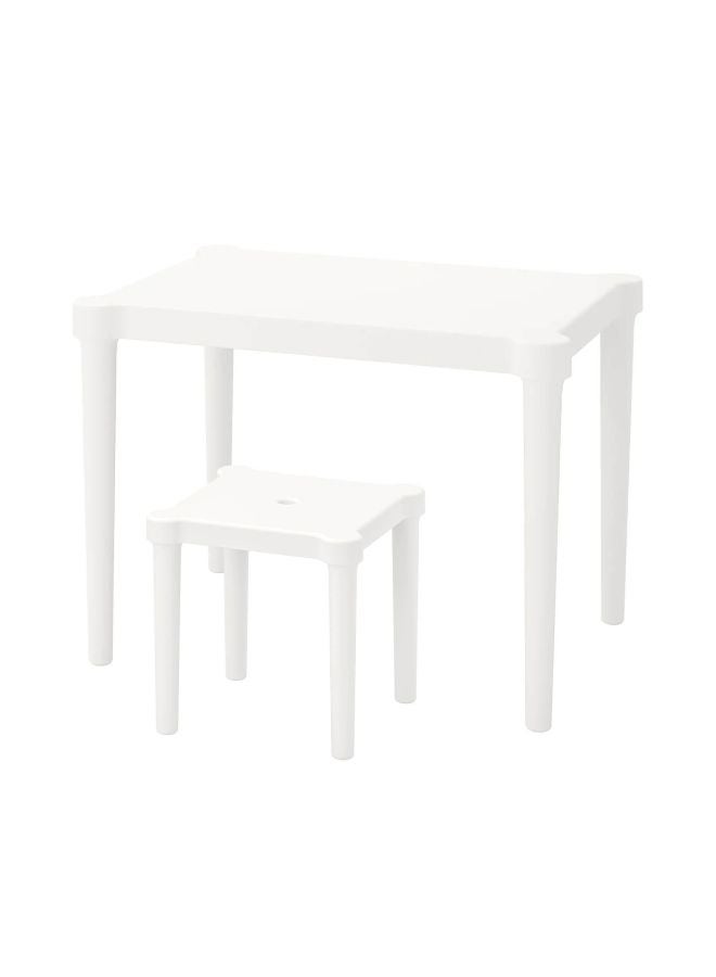 زين هوم طقم طاولة طعام وكرسي أبيض  - Image 1