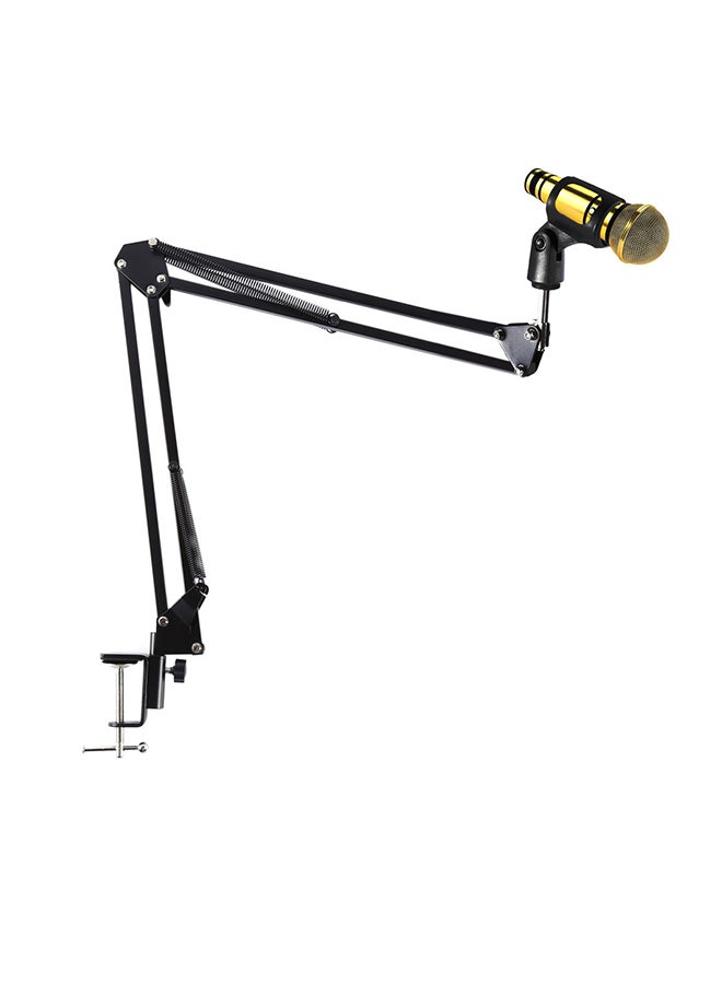 Microphone With Suspension Scissor Arm Stand AM82700 Gold/Black - Image 1