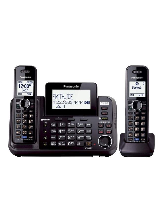 Panasonic - 2-Line Cordless Phone System With 2 Handset Black - Image 1