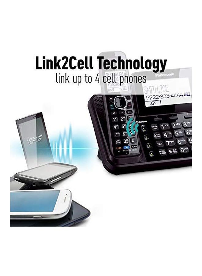 Panasonic - 2-Line Cordless Phone System With 2 Handset Black - Image 1