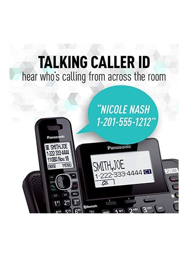 Panasonic - 2-Line Cordless Phone System With 2 Handset Black - Image 1