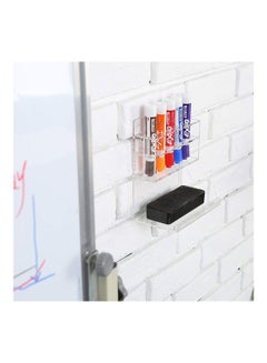 MyGift 2-Piece Wall Mounted Dry Erase Marker And Eraser Organizer Set Clear  - Image 3