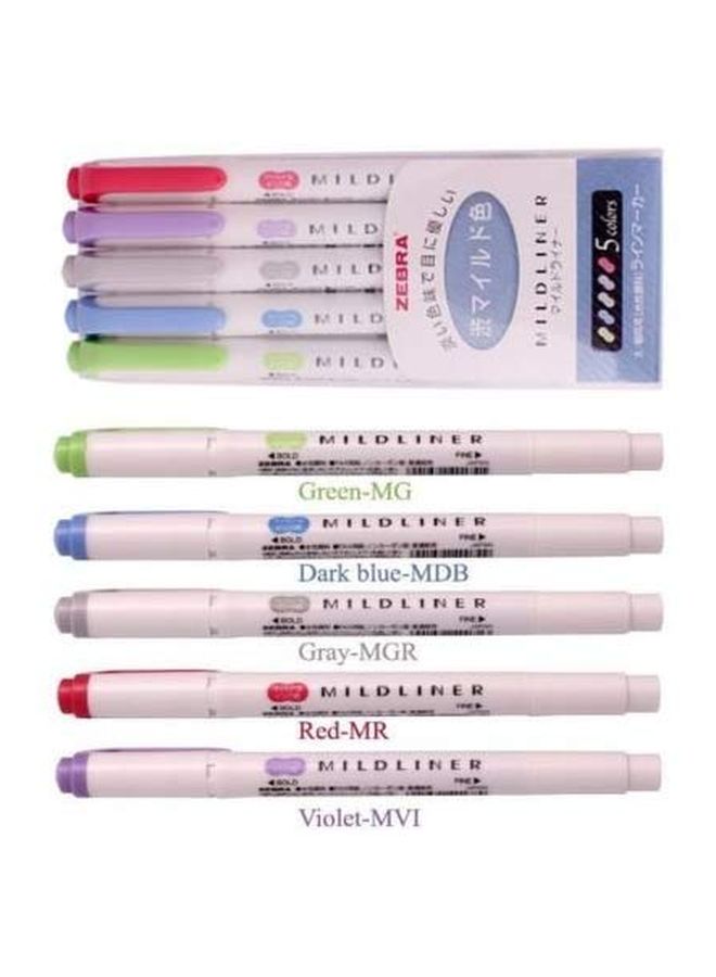 ZEBRA 20-Piece Mildliner Highlighter Pen Set Violet/Grey/Red  - Image 3