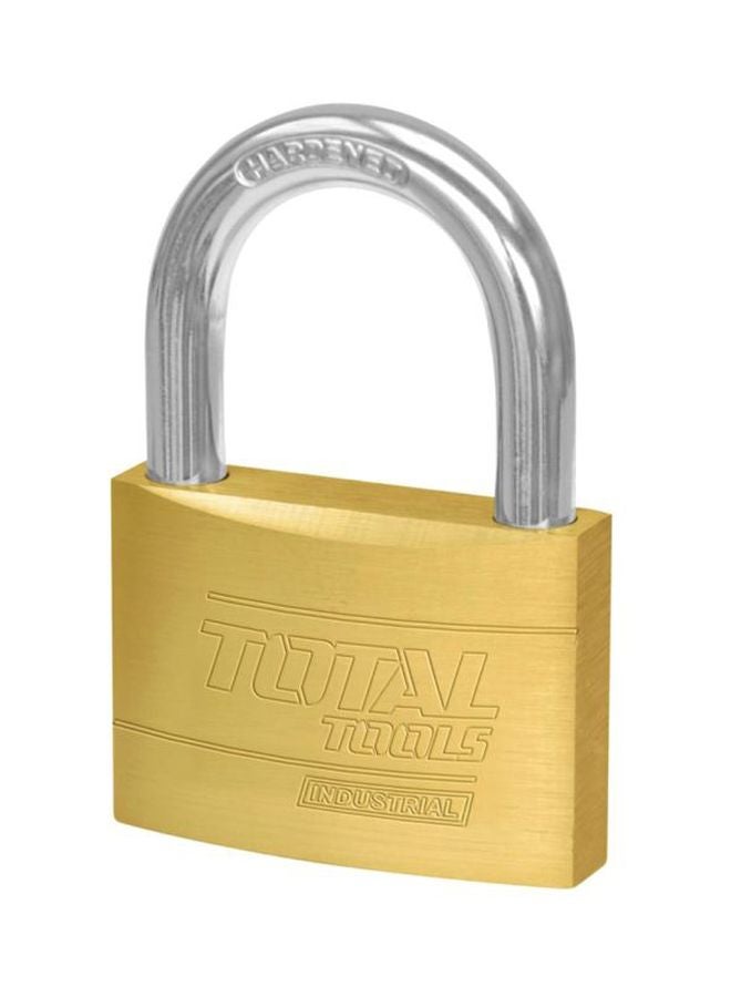 TOTAL Brass Padlock With 3-Piece Key Set Gold 50mm  - Image 1