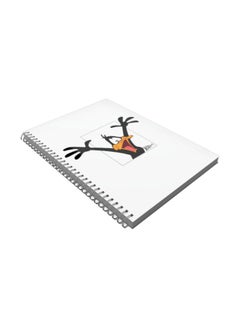 A5 Spiral Bound Printed Notebook White/Grey/Yellow