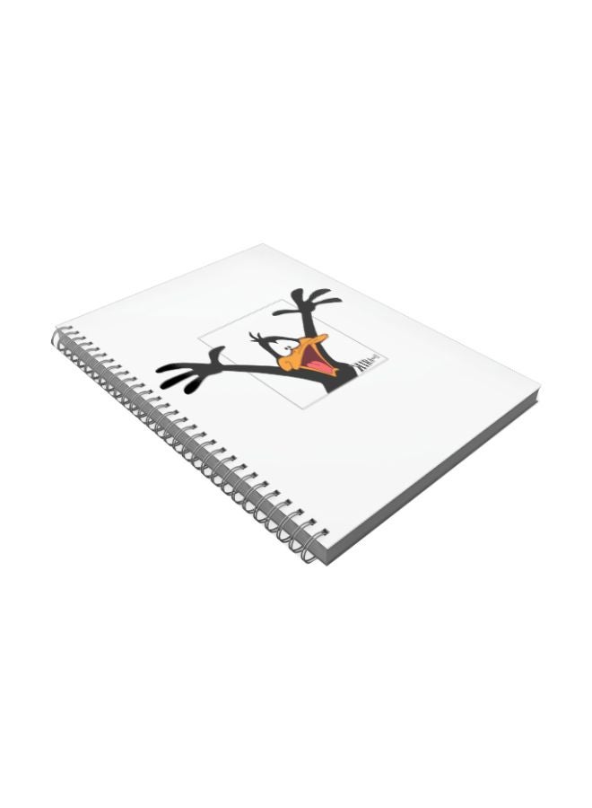 Generic - A5 Spiral Bound Printed Notebook White/Grey/Yellow - Image 1