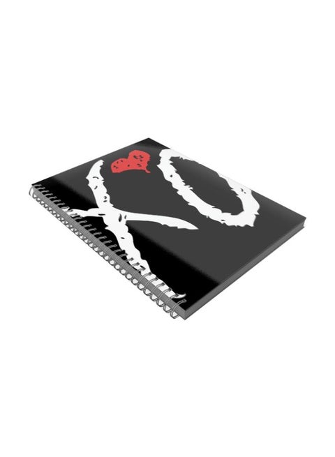 A5 Spiral Binding Printed Notebook Black/White