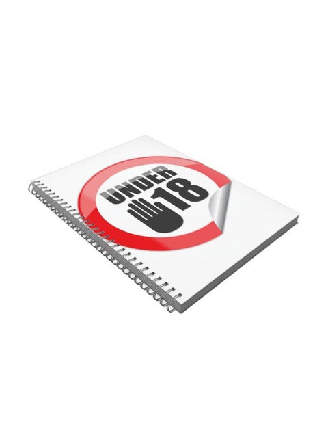 A5 Spiral Bound Printed Notebook White/Red/Black