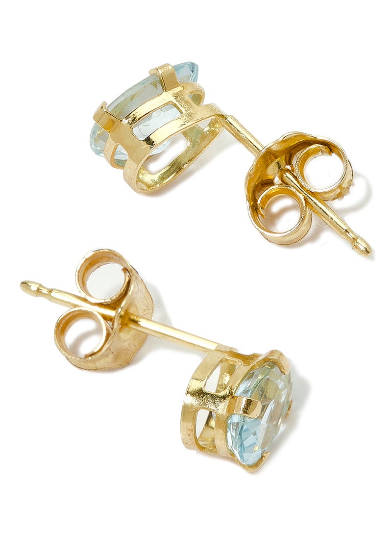 Capri Gold 18 Karat Gold Aquamarine Pear-Cut Earrings - Image 2