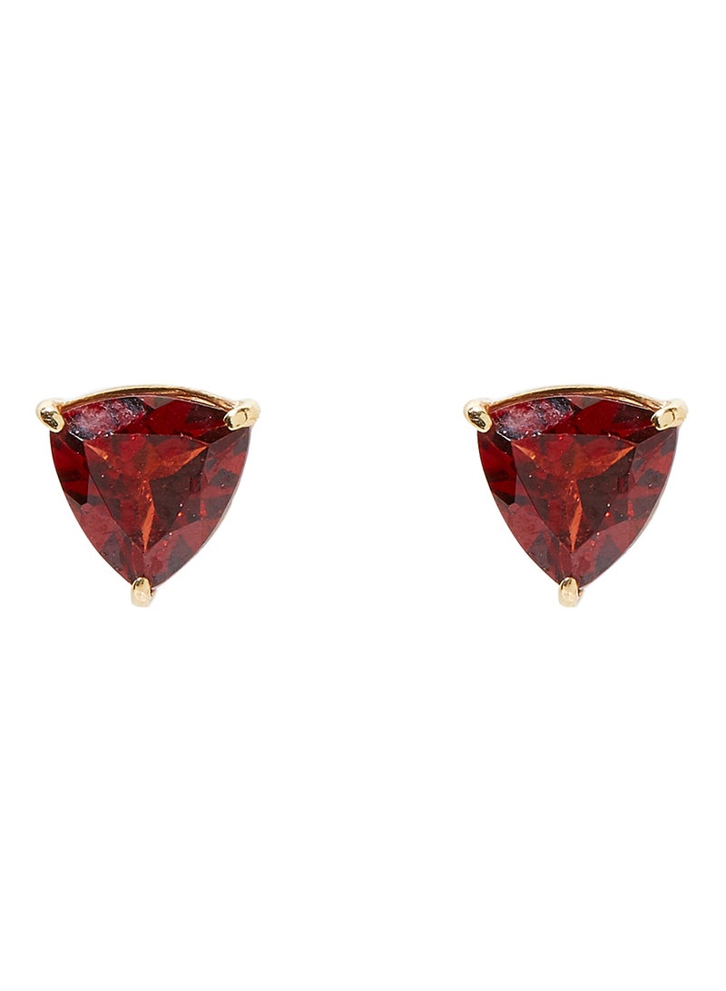 18 Karat Gold Garnet Trilliant Earrings - v1573984342/N31968195A_1